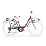 Bici bimba 24 MBM Fleur 6V acciaio Nera