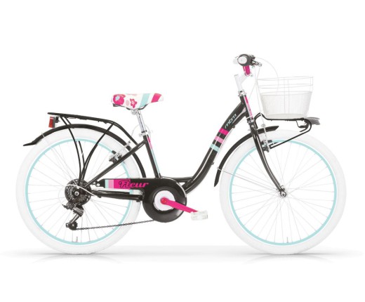 Bici bimba 24 MBM Fleur 6V acciaio Nera