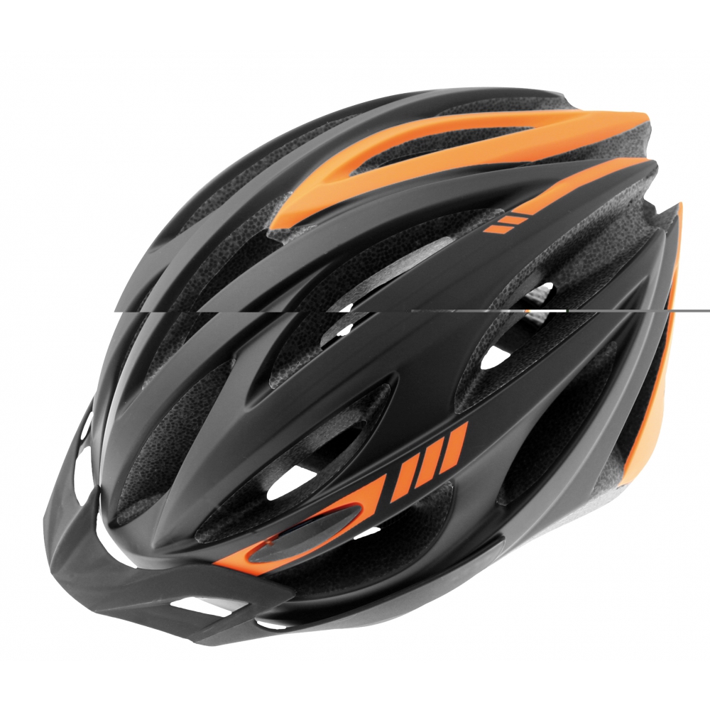 Casco bici In-Mold nero-arancio TG. L