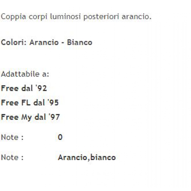 Coppia gemme frecce post.PIAGGIO FREE