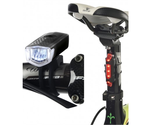 Luci bici ant+post a led ricarica usb