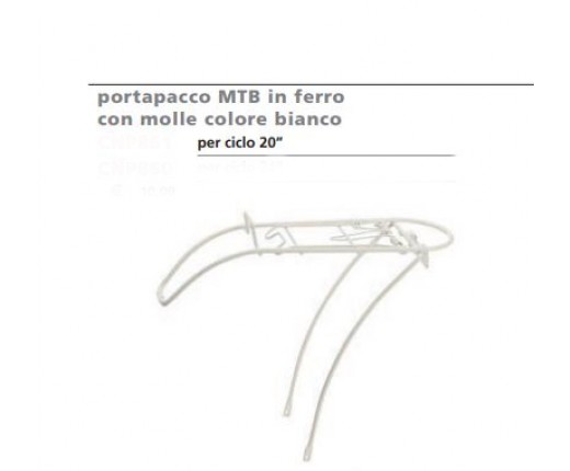 Portapacchi MTB 20" ferro bianco