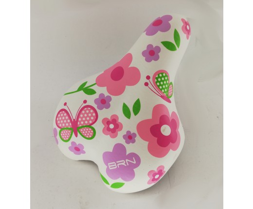 Sella bici bimba 20-24 BRN Flower bianca