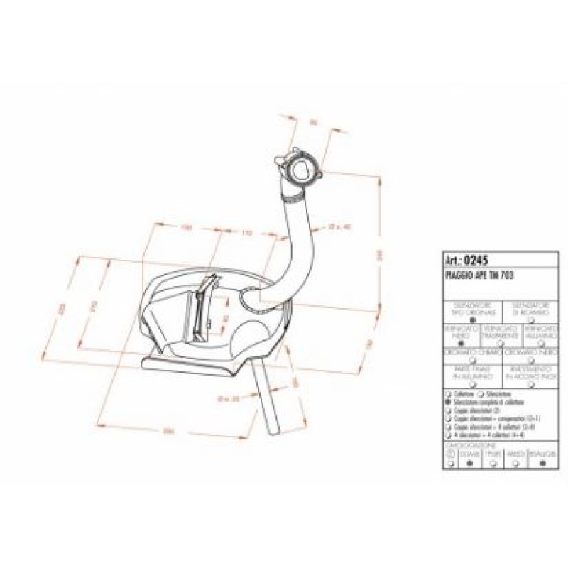 Sitoplus marmitta PIAGGIO APE TM 703
