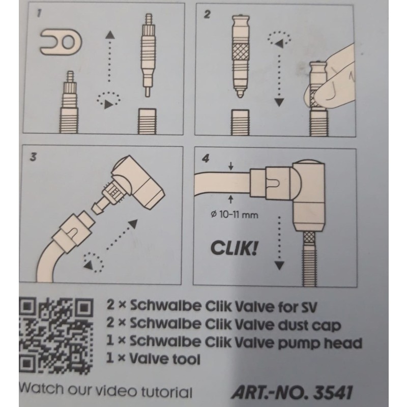 Valv schwalbe clikvalve kit+conv pr-scv